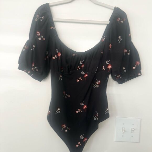 Free People Play Date Bodysuit Black L - Picture 2 of 8